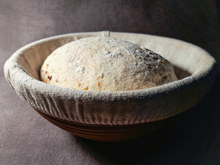 bowl of dough kneading process