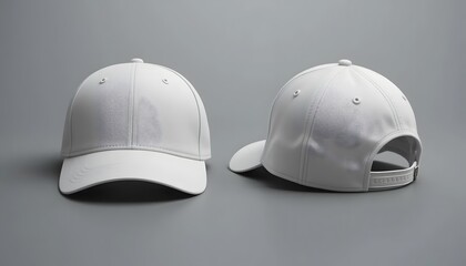 White Baseball Cap Mockup Front and Back View