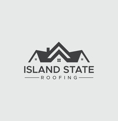 Elegant Real Estate and Roofing Logo with House Silhouette

