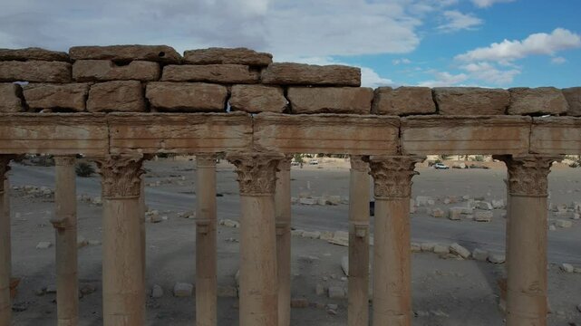 Ancient Ruins of Palmyra in Syria. The Roman Theatre of Palmyra.