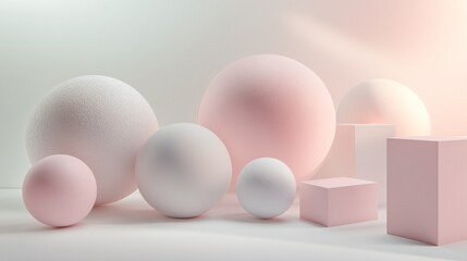 Fototapeta premium Minimalist 3D abstract sculpture