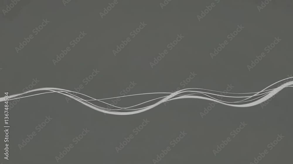 Poster dynamic flow of abstract wavy lines on dark background capturing rhythmic movement