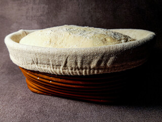 Kneading the dough in basket