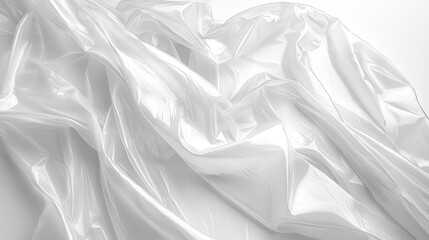 Fototapeta premium wrinkled transparent plastic wrap film texture white background