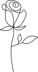 continuous single line Premium Minimalist Rose Vector art for your project