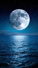 Moonlit Sea Night Sky