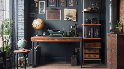 room, furniture, design, house, decor, decoration, comfort, indoors, classic, interior，, interior, office, home, table, desk, chair, shelf, wood, kitchen, business, wall, living, computer, style, cabi