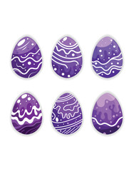 Purple Easter Eggs with Abstract Patterns