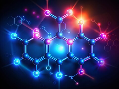 Dihydroxyacetone (DHA) Chemical Formula Night Photography - Science Illustration