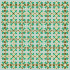 Batik decorative pattern with green color for background