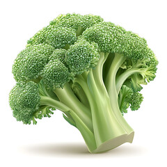 Fresh green broccoli floret showing detailed texture