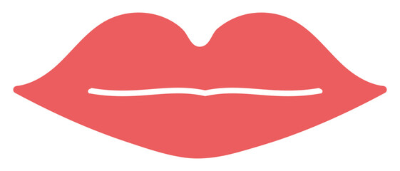 set of lips icon. vector illustration of a female lips.
