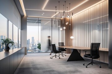Cutting Edge Office Design with Subtle Soft Focus and Elegant Corporate Branding