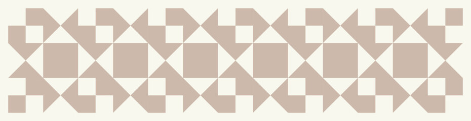 Seamless geometric half square triangle pattern in pastel pink and cream. Graphical illustration for a unique wall decor, textiles and interior design.	
