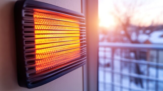 Heated panel warming room at sunset