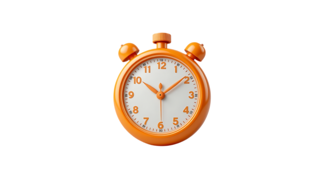 3D orange stopwatch icon png