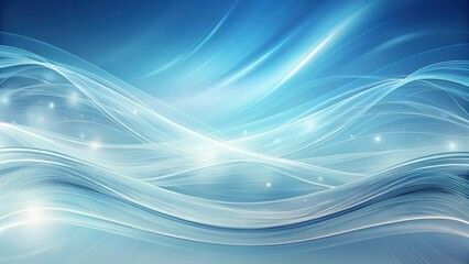 Fototapeta premium Serene Blue Abstract Waves with Subtle Glimmering Lights A Calming Digital Background
