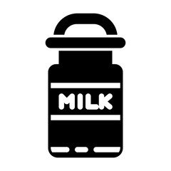 pure cow milk glyph icon