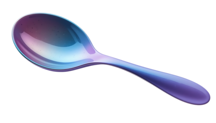 3D spoon featuring pastel gradient colors in blue, pink, and purple png