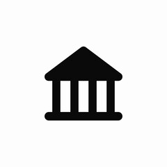 Classic building bank icon vector sign