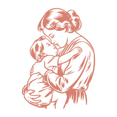 Minimalist Rosy Reverie Illustration Design with Smooth Lines, and Single, Soft Color, and Evoking Feelings of Love