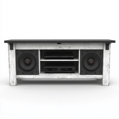 Obraz premium Rustic Entertainment Center with Built-in Speakers