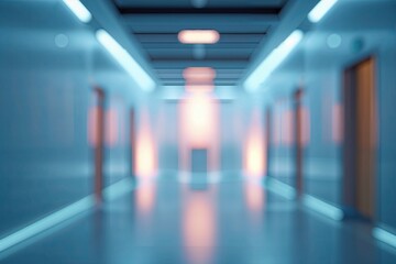 Obraz premium Modern Clinic Corridor Abstract Blurred Haze Background Image