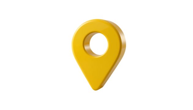 3D yellow location icon png