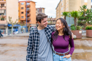 Smiling couple enjoying a day outdoors together