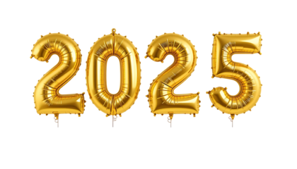 2025 Golden balloon text