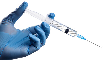 injection of vaccine isolated on transparent background