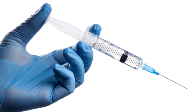 injection of vaccine isolated on transparent background