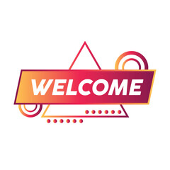 Welcome - Banner, Triangle Label, Ribbon Template. Vector Stock Illustration