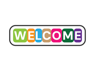 Welcome Sign tex Colorful Paper Notes