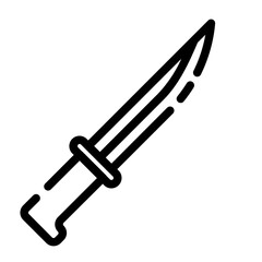 kitchen knife cut line icon
