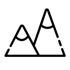 mountains cut line icon