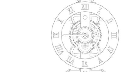 clock graphic symbol 3d illustration	