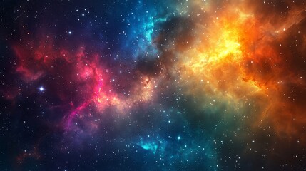 Fototapeta premium Colorful, stars and space background, universe wallpaper. Generative Ai