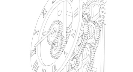 clock graphic symbol 3d illustration	