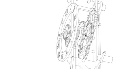 clock graphic symbol 3d illustration	