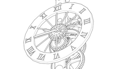 clock graphic symbol 3d illustration	