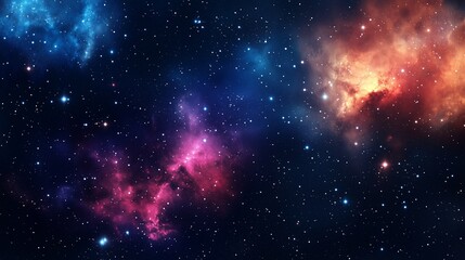 Fototapeta premium Colorful, stars and space background, universe wallpaper. Generative Ai