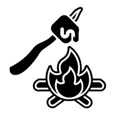 toast marshmallows glyph icon