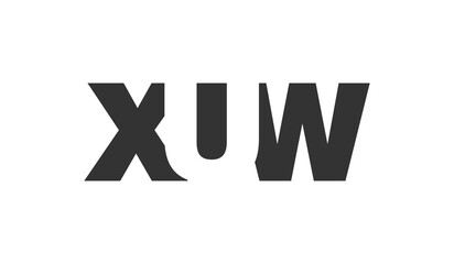Fototapeta premium XUW logo design. Initial letter X U W bold font style for tech startups, consulting, corporate branding. Creative company name, headlines typography identity, trendy logotype.