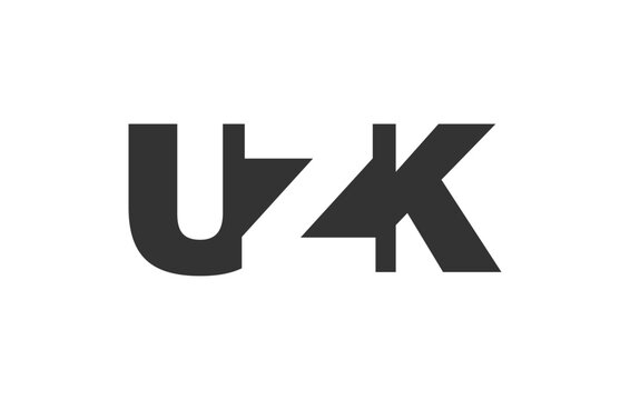 UZK logo design. Initial letter U Z K bold font style for tech startups, consulting, corporate branding. Creative company name, headlines typography identity, trendy logotype.