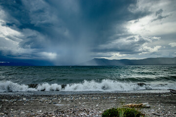 Lago Fagnano in dramatic rainy mood