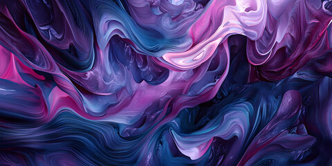 Fototapeta premium Futuristic Abstract 3D Waves – AI Digital Art.