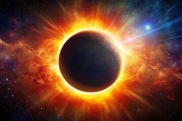 Obraz premium Eclipse Solar Celestial Event Astronomy Space Phenomenon Graphic Design
