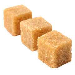 Golden Brown Sugar Cubes Texture, Image, Uses isolated on white background