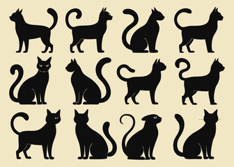silhouettes of cats